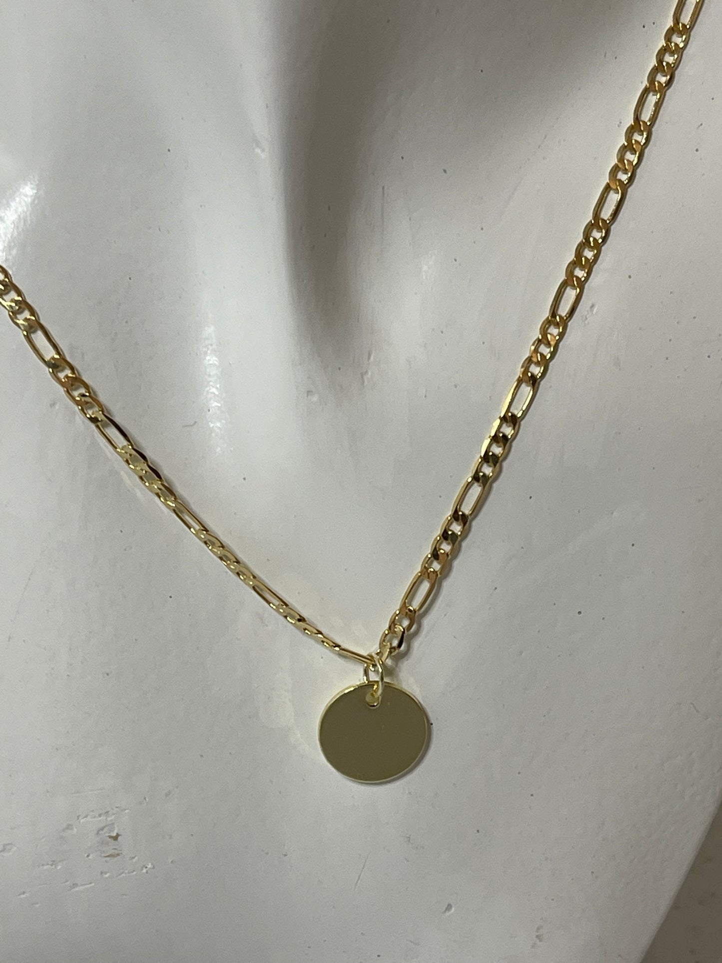 Custom engraved necklace gold- filled pendant
