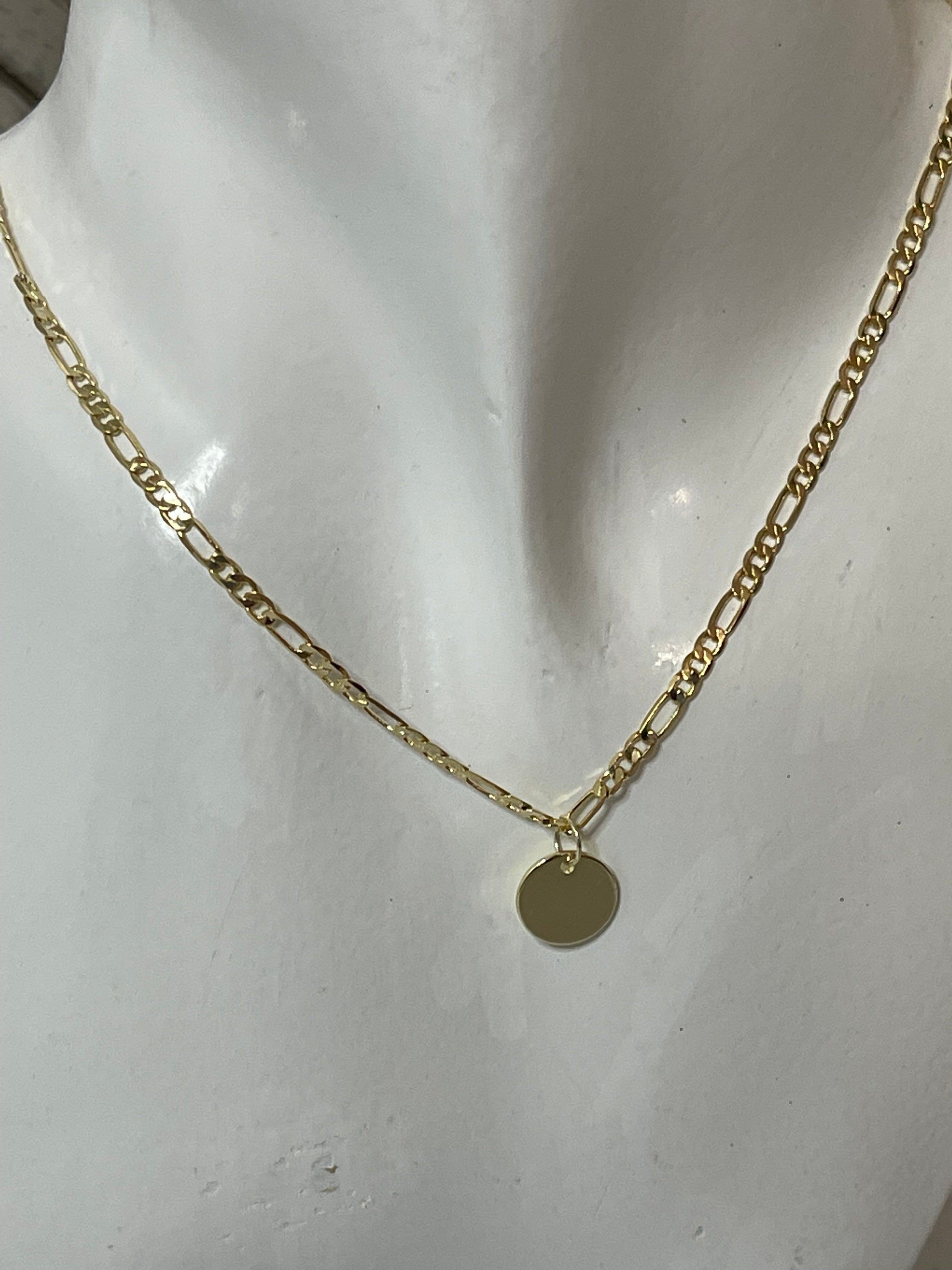 Custom engraved necklace gold- filled pendant