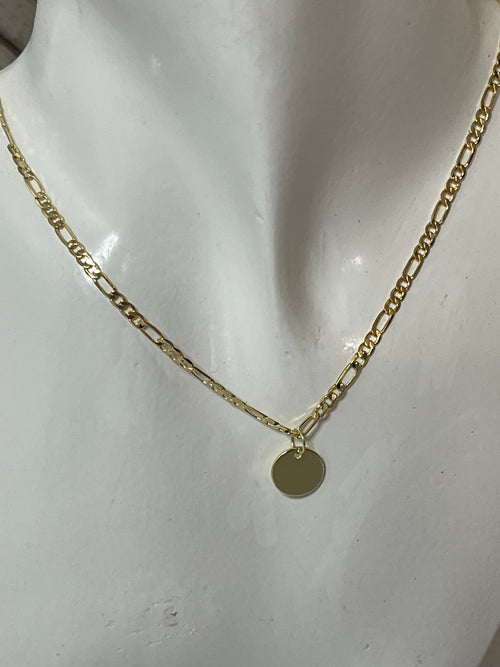 Custom engraved necklace gold- filled pendant