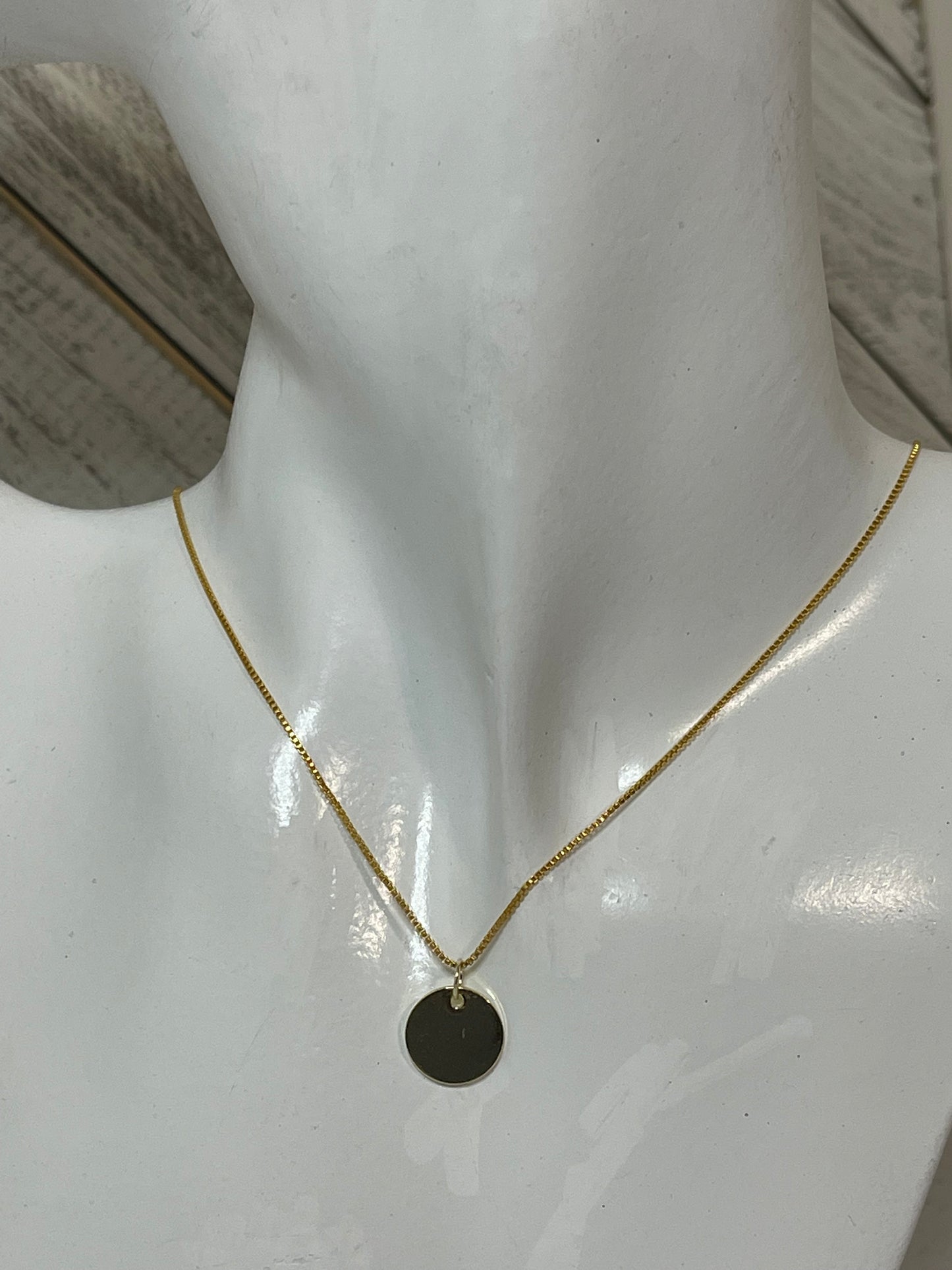 Custom engraved necklace gold- filled pendant