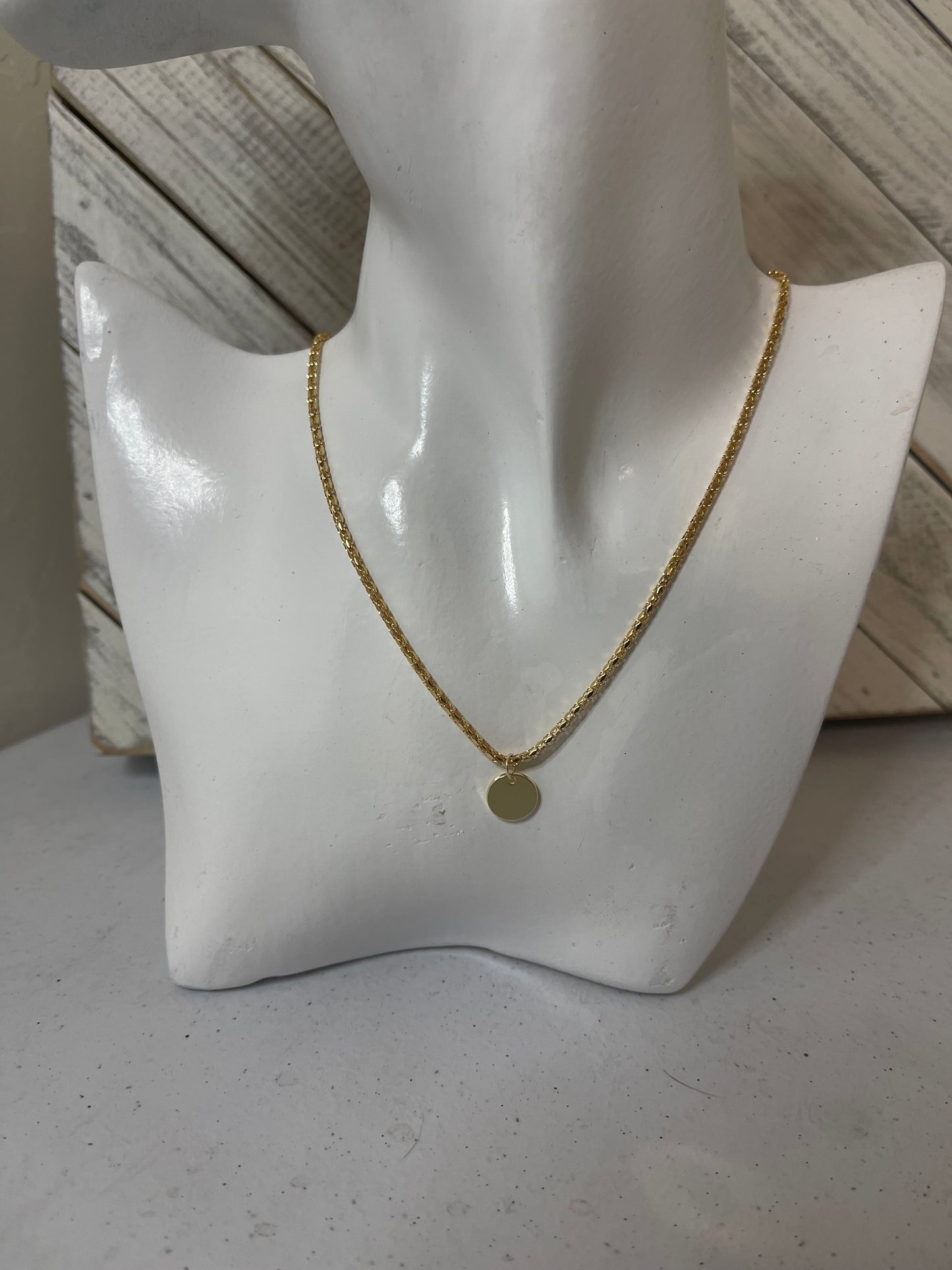 Custom engraved necklace gold- filled pendant