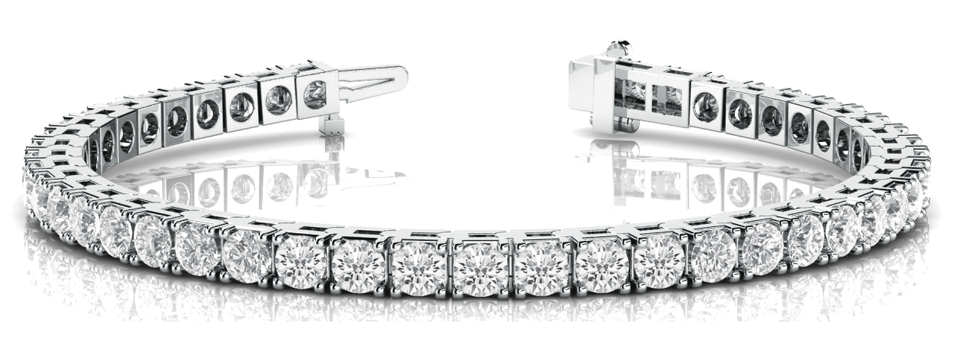 2.50 carat diamond tennis bracelet set in 18k white gold.