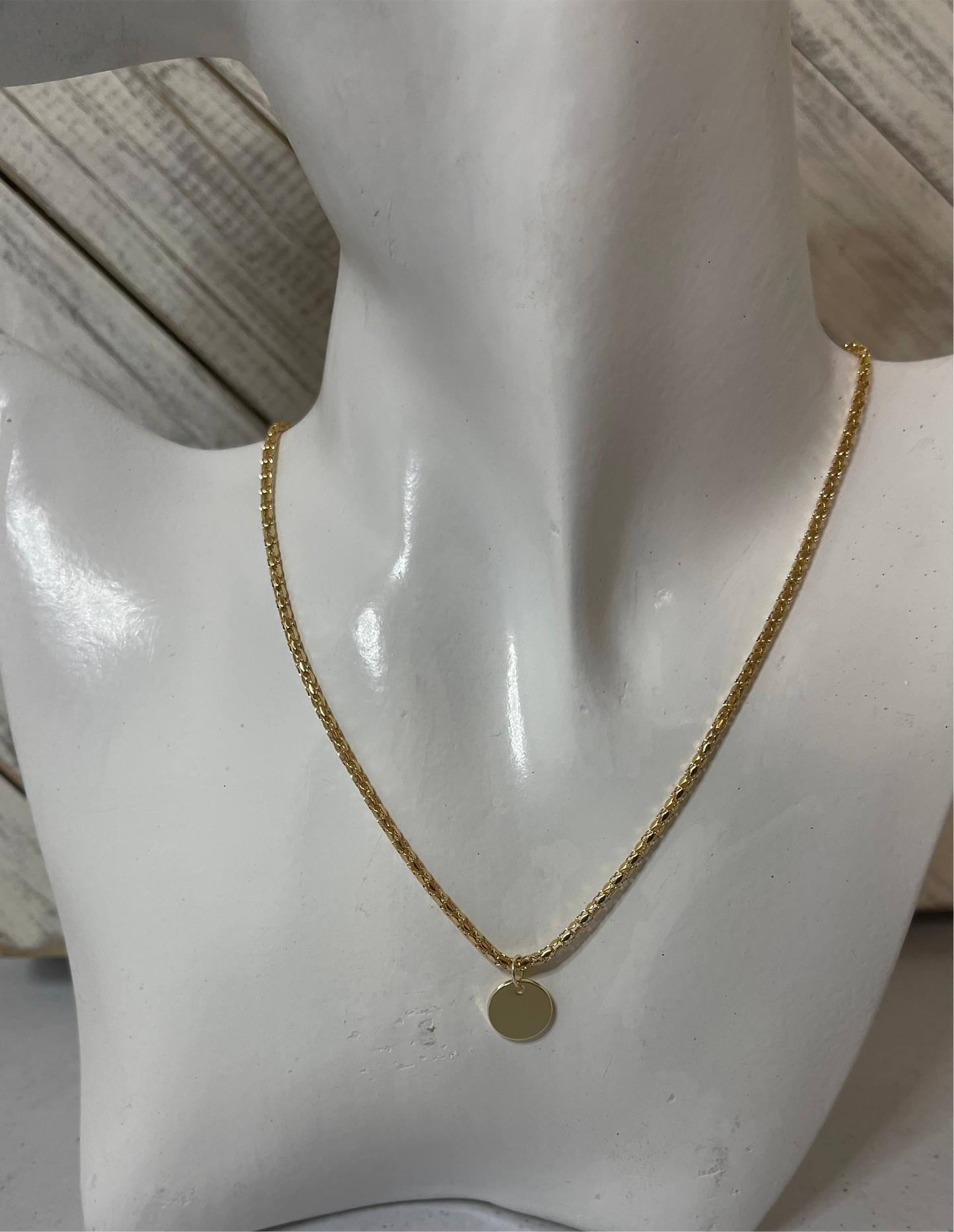 Custom engraved necklace gold- filled pendant