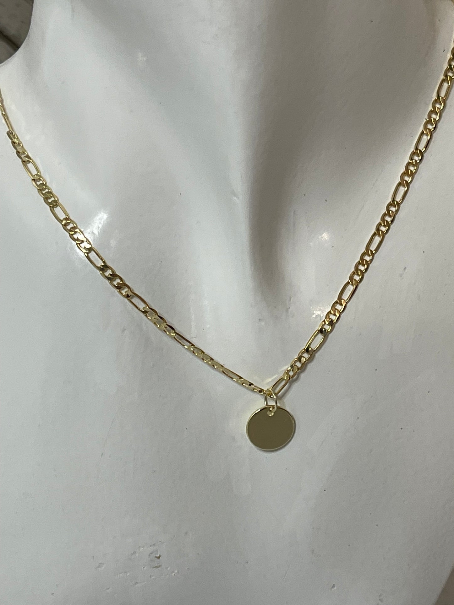 Custom engraved necklace gold- filled pendant