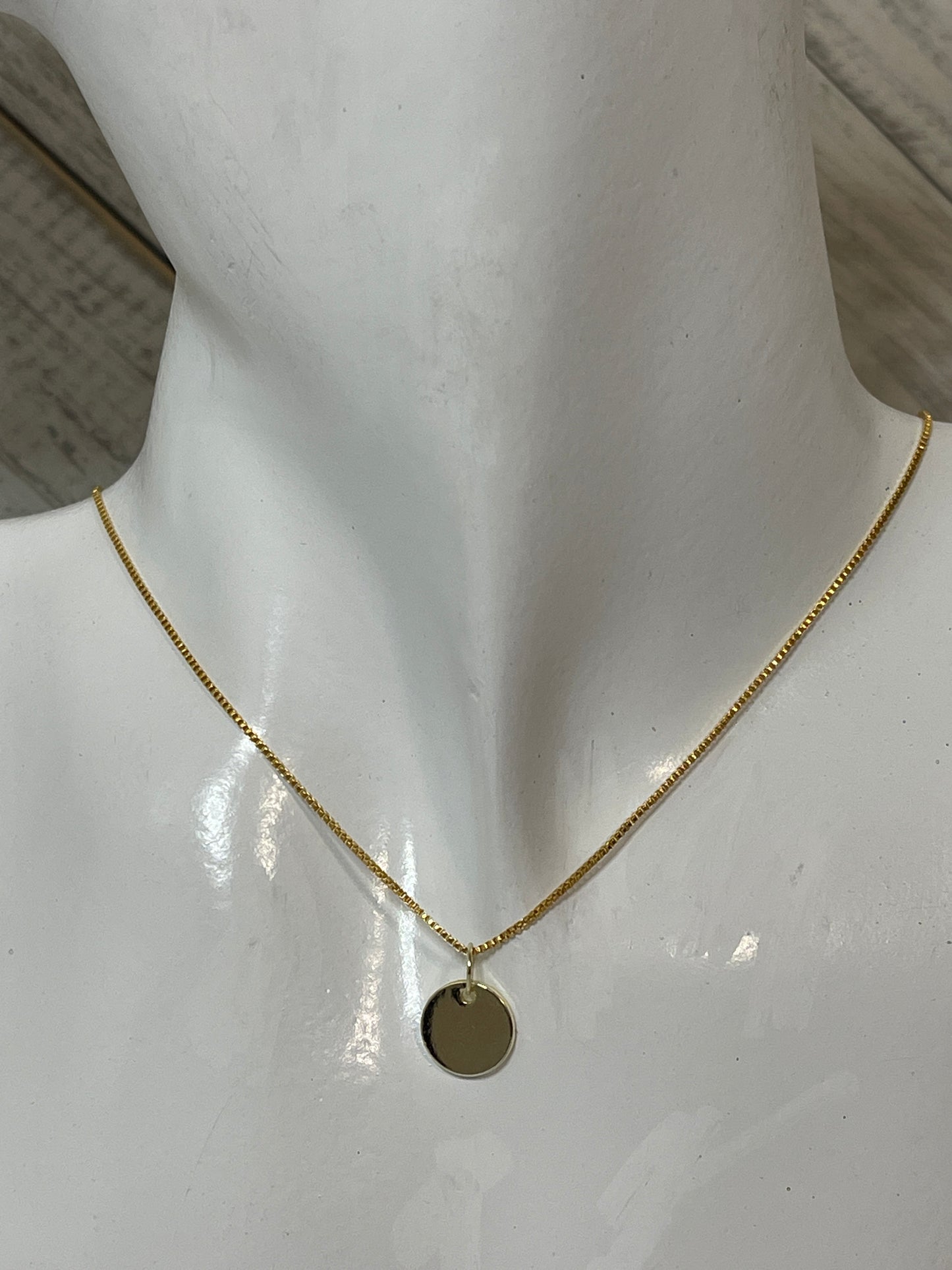 Custom engraved necklace gold- filled pendant