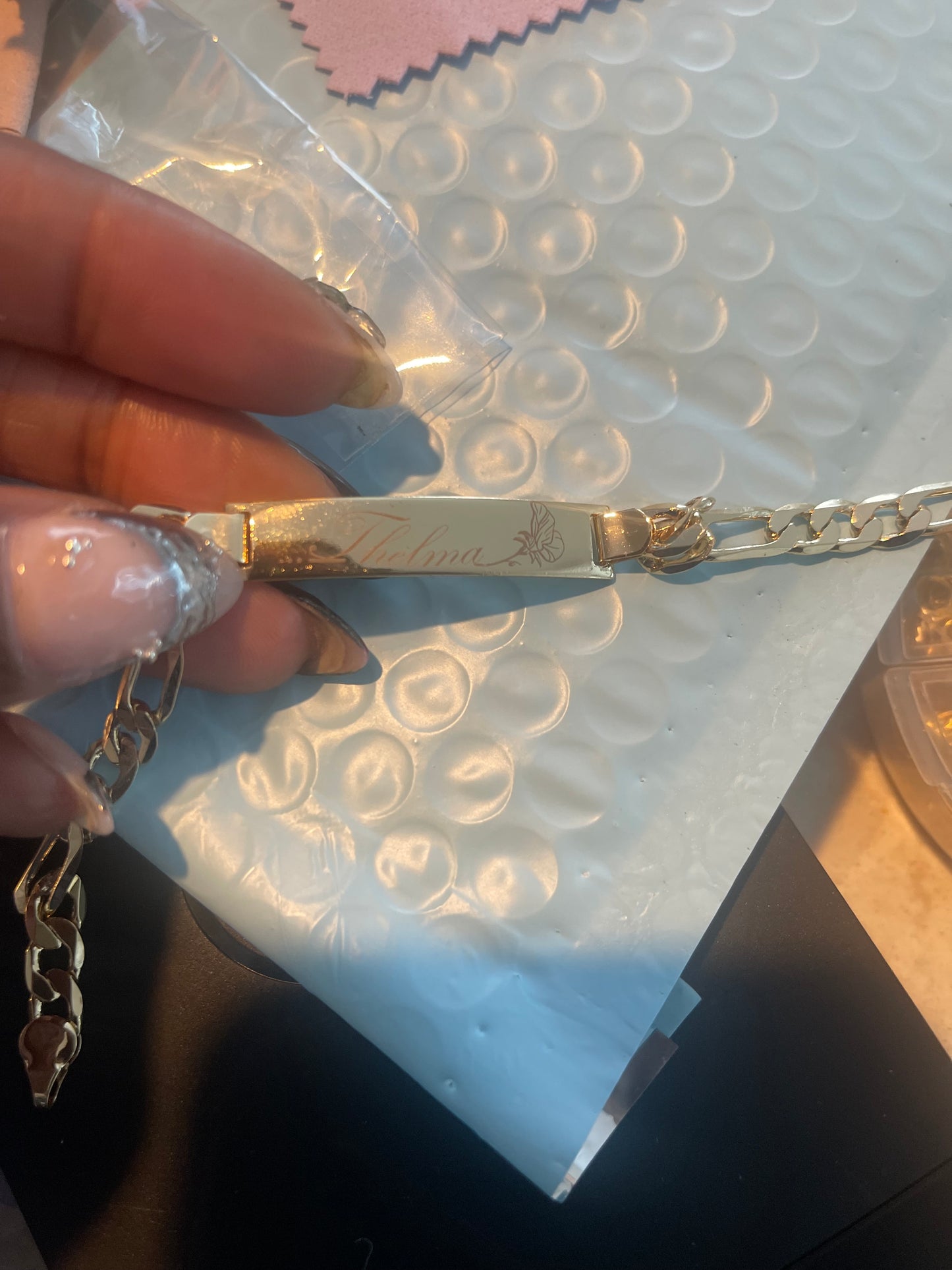 Custom engraved Gold filled bracelet